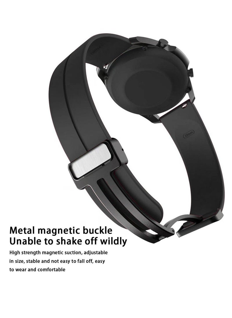 Huawei Watch 4 Replacement Band 22mm Replacement Wrist Watch Strap Band Compatible With Huawei Watch 4/Watch GT3 46mm/GT4 46mm/Soft Silicone Watch Band With Magnetic Buckle Sport Watch Strap - Image 4